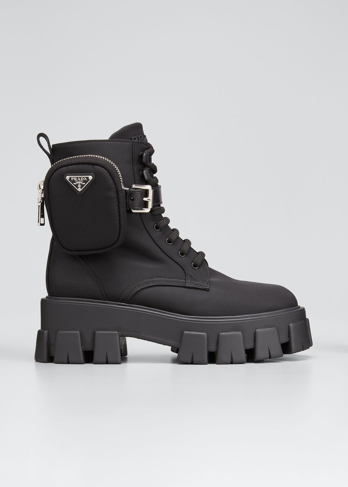 Nylon Zip-Pocket Combat Boots | Bergdorf Goodman