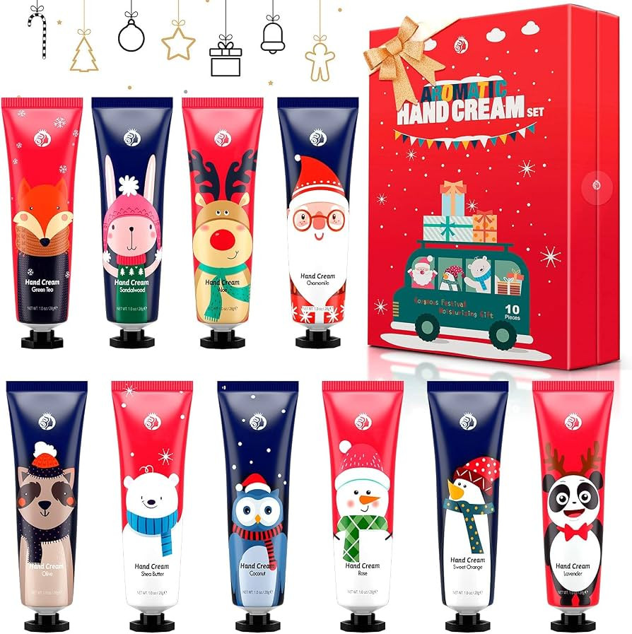 Crema Mani Set, 10 Pezzi Crema Mani Regalo Natale, Crema Mani Riparatrice per Donna e Uomo - Asso... | Amazon (IT)
