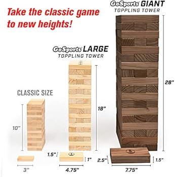 GoSports Giant Wooden Toppling Tower | Includes Bonus Rules with Gameboard | Made from Premium Br... | Amazon (US)
