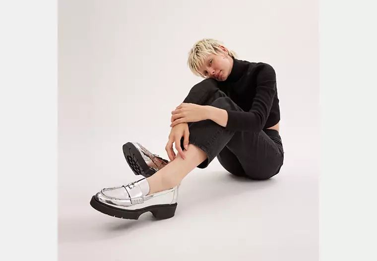 Leah Loafer In Silver Metallic | Coach (US)