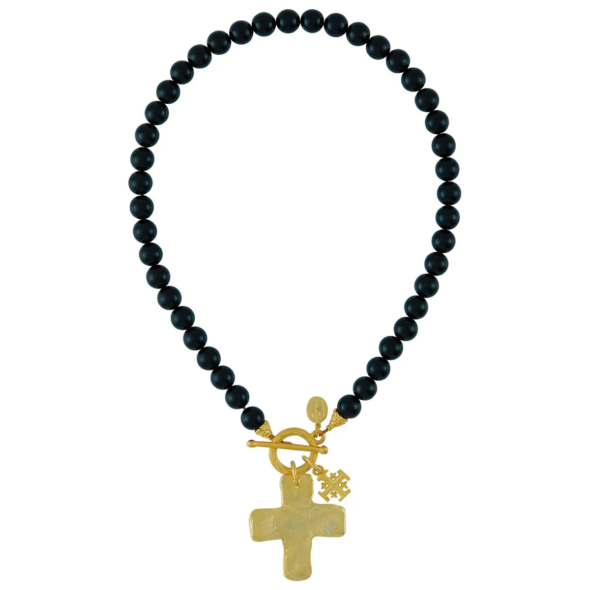Double Cross Onyx Necklace | Susan Shaw