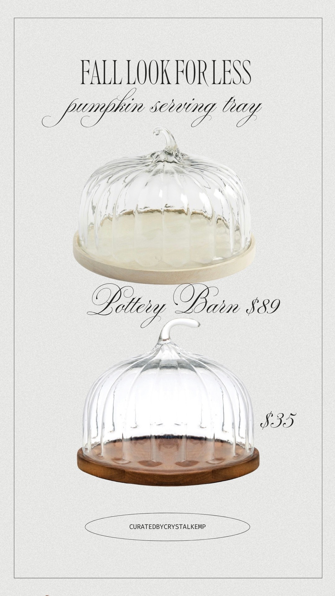 The perfect fall kitchen countertop or butler’s Pantry piece. A cloche pumpkin serving tray and I found a beautiful look for so much less! 

#fall #kitchen #falldecor #fallhome #pumpkin #lookforless #potterybarn

#LTKdayinmylife #LTKHome #LTKSeasonal