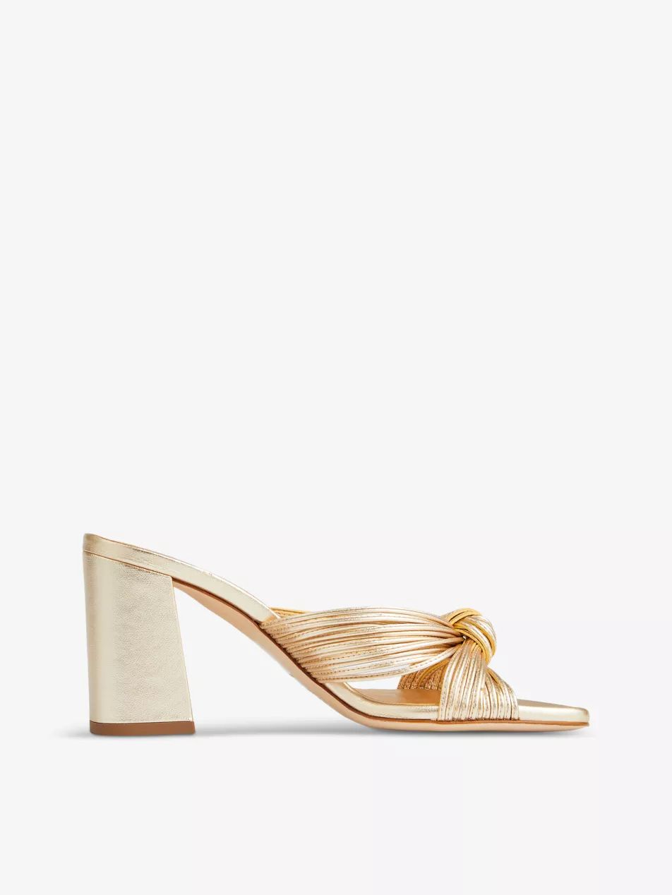 Coletta knotted-strap metallic faux-leather mules | Selfridges