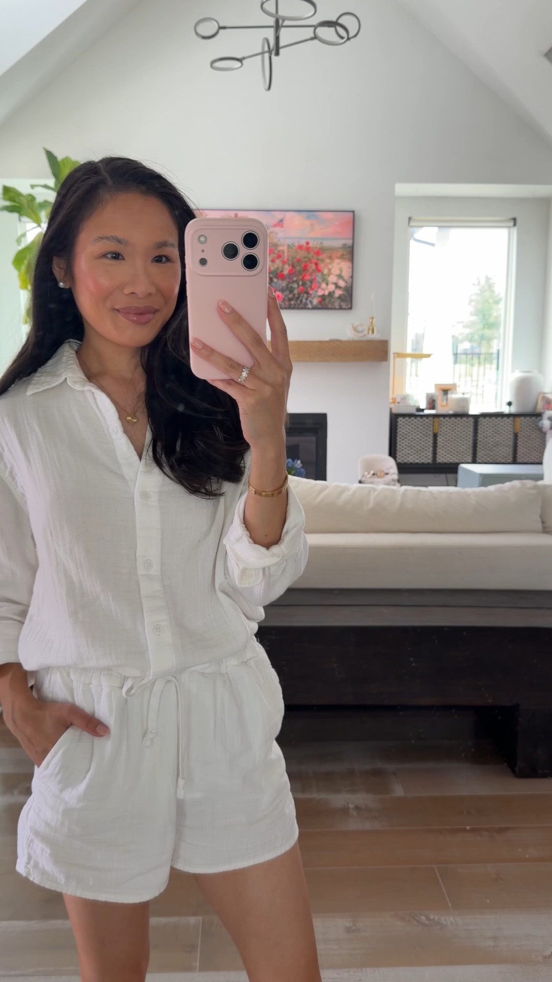 Cloud muslin set perfect for Moms or hot summers. Look polished and elevated but feel comfortable. Wearing size XXS.

#LTKmomlife