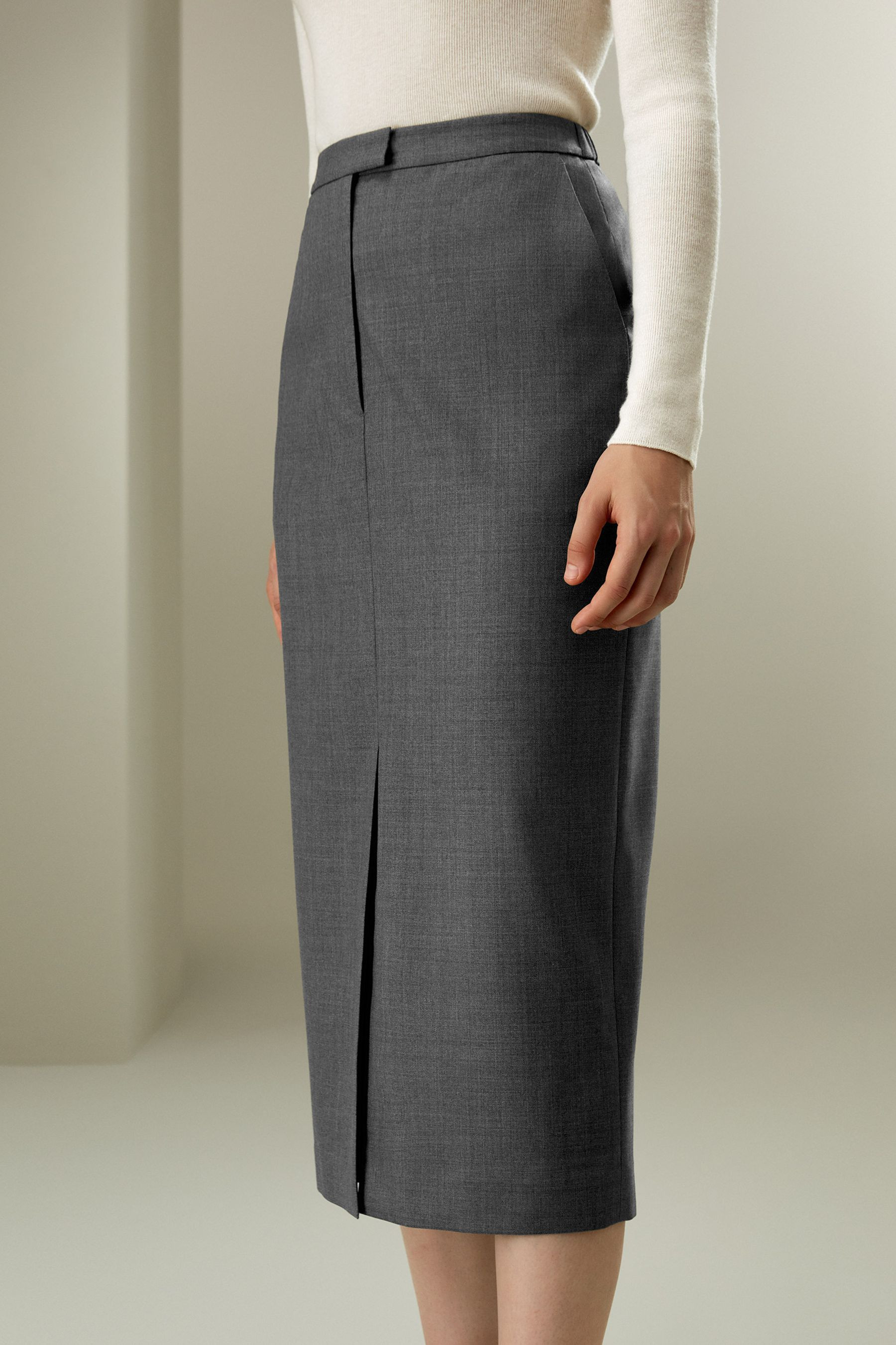 Modern Beauty Silk Wool Pencil Skirt | LILYSILK