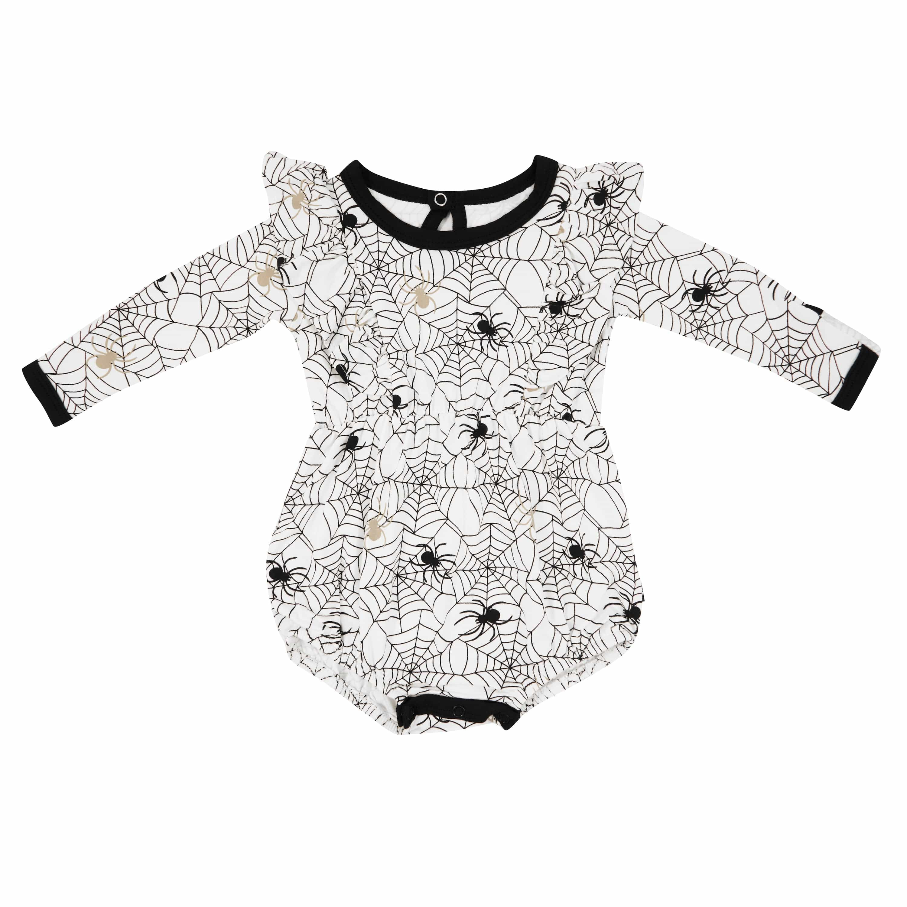 Long Sleeve Bubble Romper in Spider | Kyte BABY