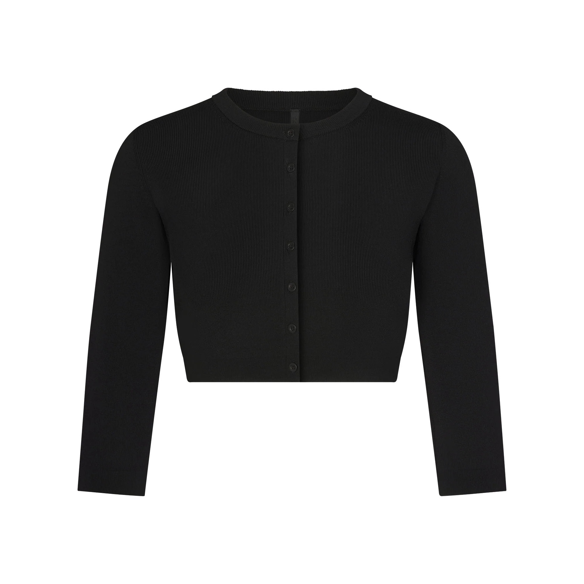 REFINED KNIT CROPPED CARDIGAN | OBSIDIAN | SKIMS | SKIMS (US)