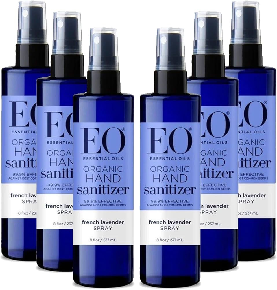EO Organic Hand Sanitizer Spray, Travel Size, 2 Ounce (Pack of 6), French Lavender, Organic Plant... | Amazon (US)