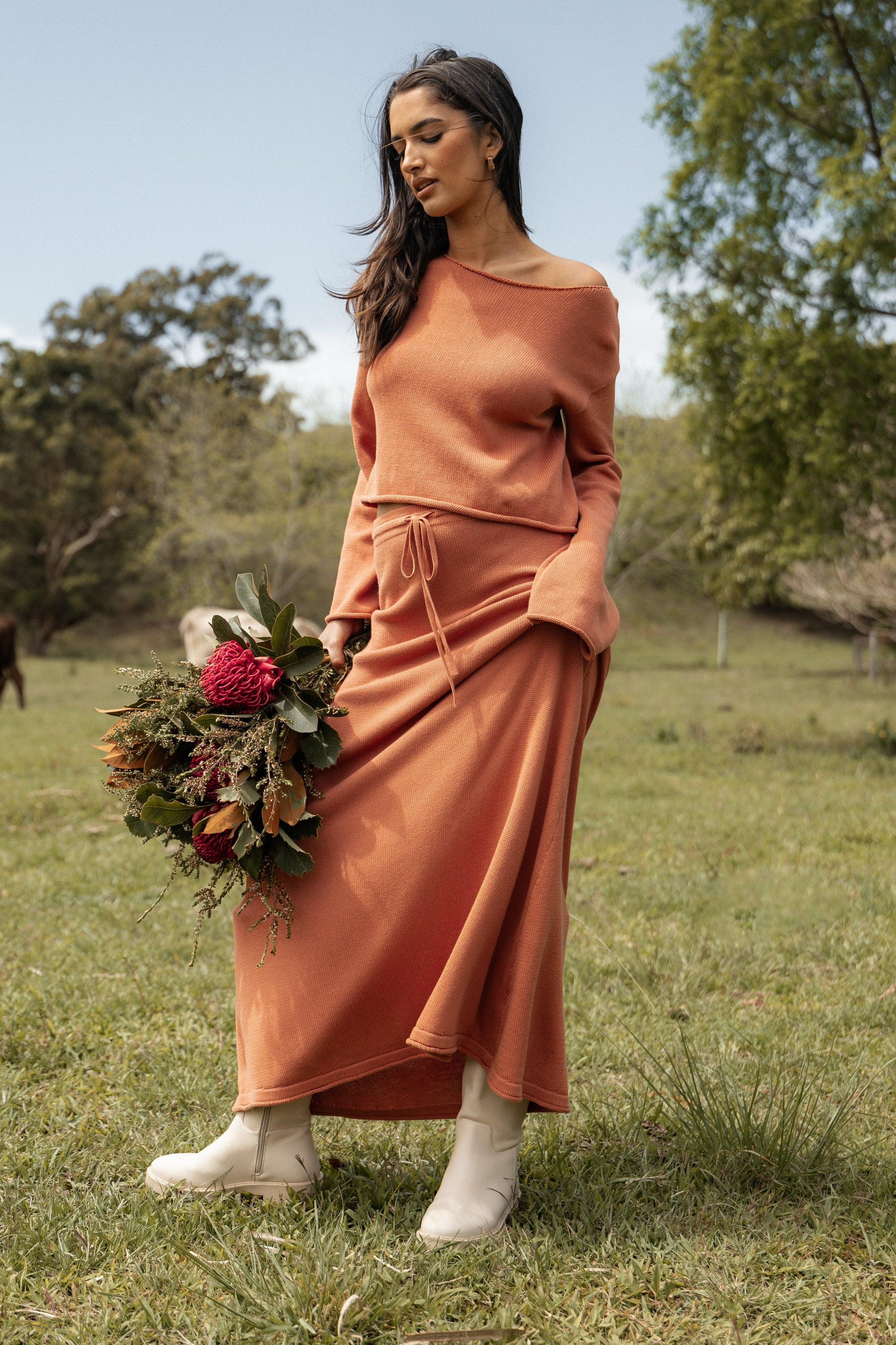 Rooney Knit Skirt - Cinnamon | Petal & Pup (US)