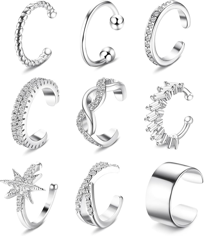 Dochais 9Pcs Ear Cuff 14K Gold Plated Cuff Earrings Gold Ear Cuffs Non Pierced Ear Clips Cartilag... | Amazon (US)