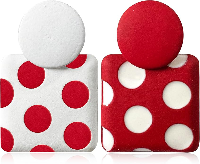 JIMARIN 70s 80s Vintage Polka Dot Alloy Square Dangle Drop Earrings Simplicity Geometry Spot Stud... | Amazon (US)