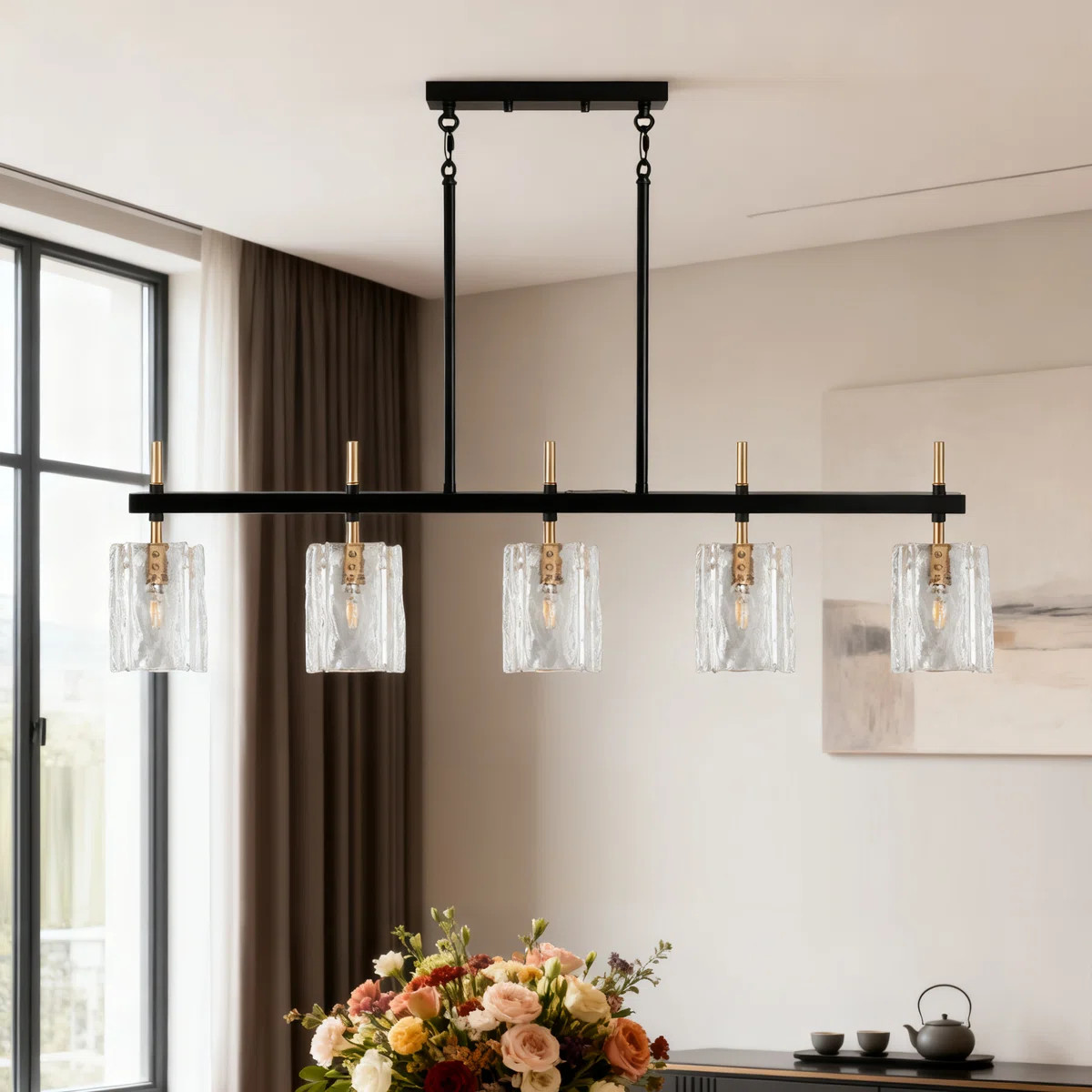 5 - Light Dimmable Kitchen Island Modern Linear Chandelier | Wayfair North America
