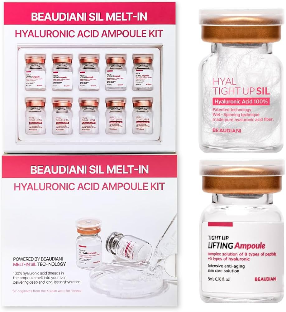 BEAUDIANI Sil Melt-In Hyaluronic Serum & Ampoule Kit, 5 Session Intensive Hydration Program Korea... | Amazon (US)