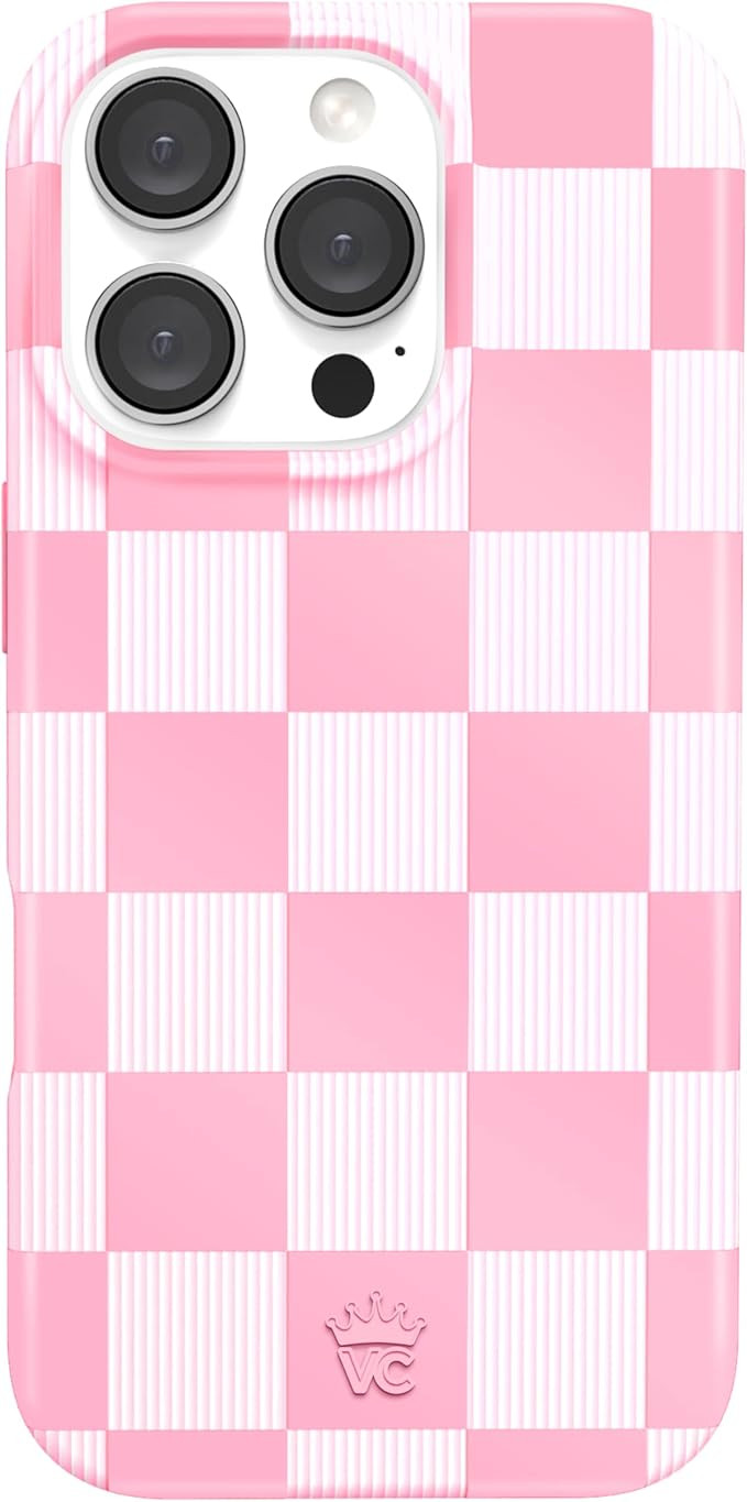 VELVET CAVIAR for iPhone 16 Pro Case Pink Checkered - Compatible with MagSafe [10ft Drop Tested] | Amazon (US)