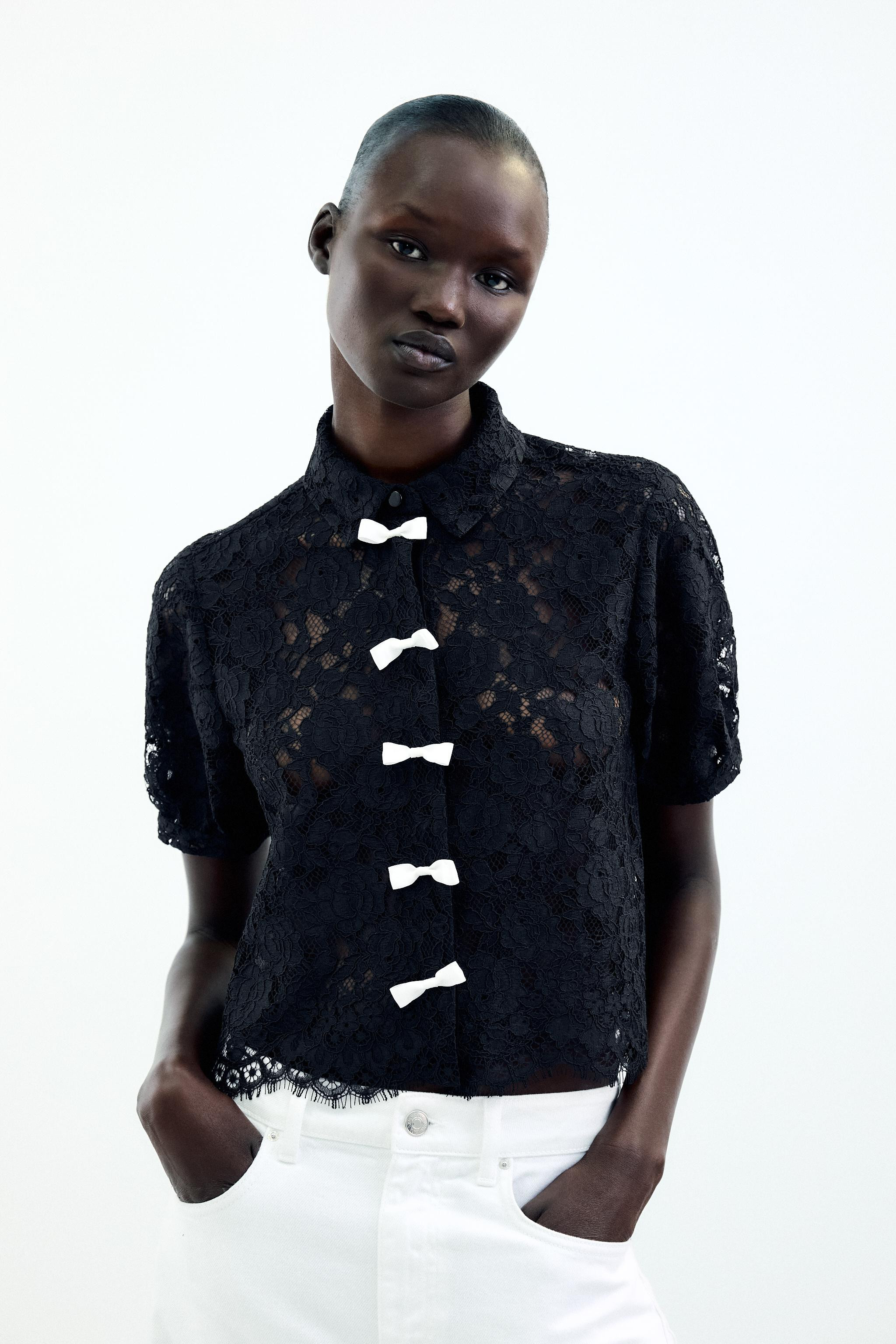 LACE BOW SHIRT | Zara US