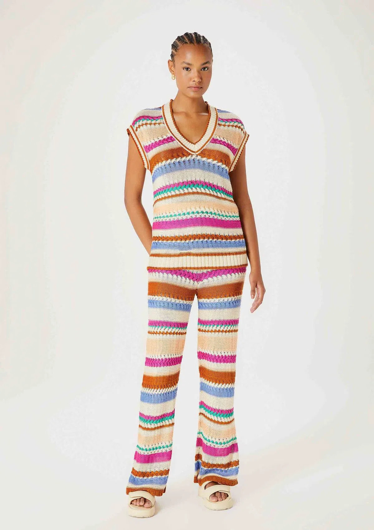 Colete Feminino Alongado Em Tricô - Rosa | Hering (BR)