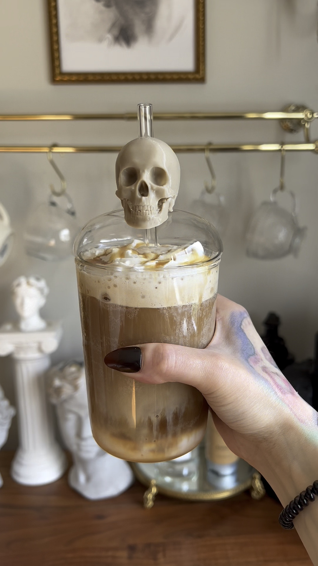 Skull straw topper & glass coffee cup! 

#LTKFind #LTKhome #LTKunder50