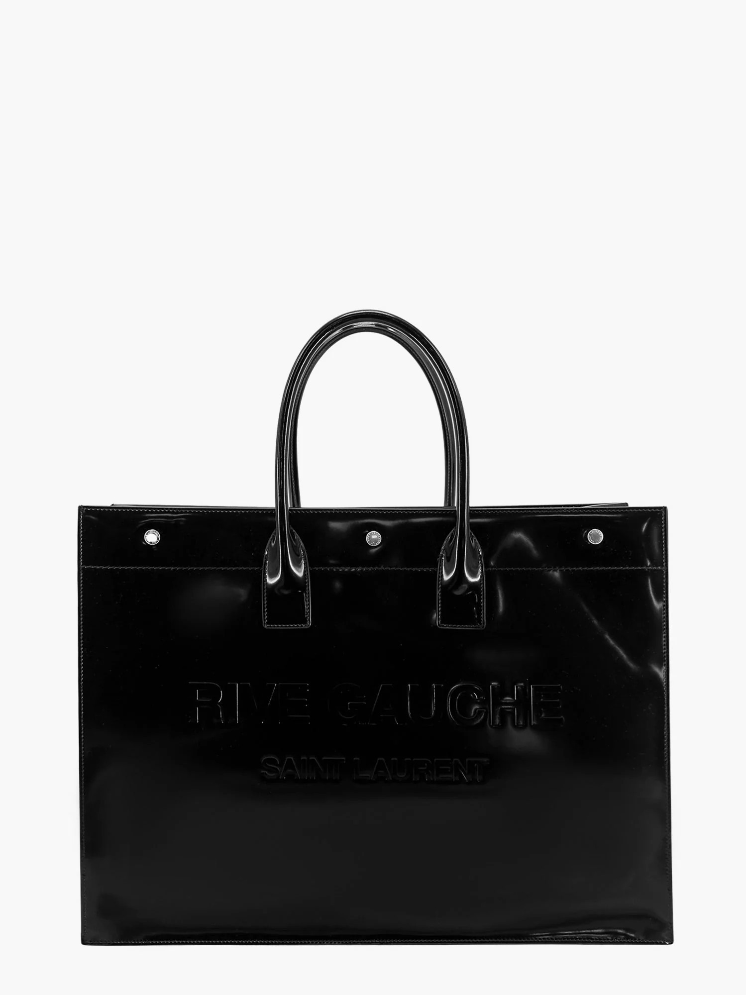 Patent leather handbag with embossed logo - SAINT LAURENT - gender_Man | Nugnes 1920