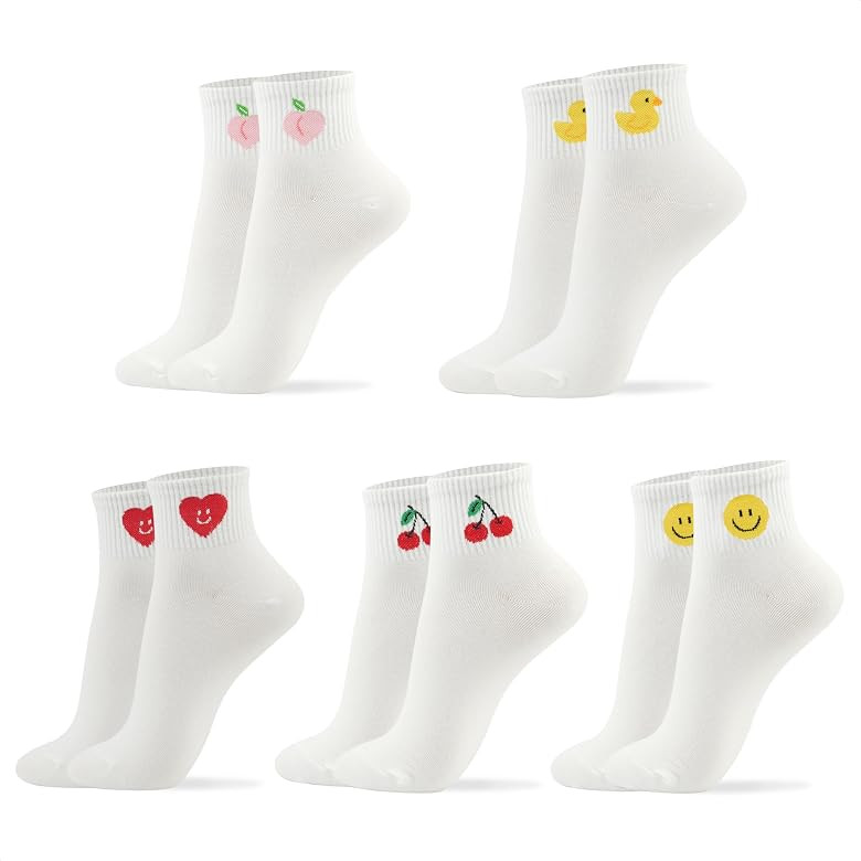 Kikiya Socks Women’s Ankle (US 6-8) - Ruffle Design Animal Character Heart Graphic Girls Ladies... | Amazon (US)