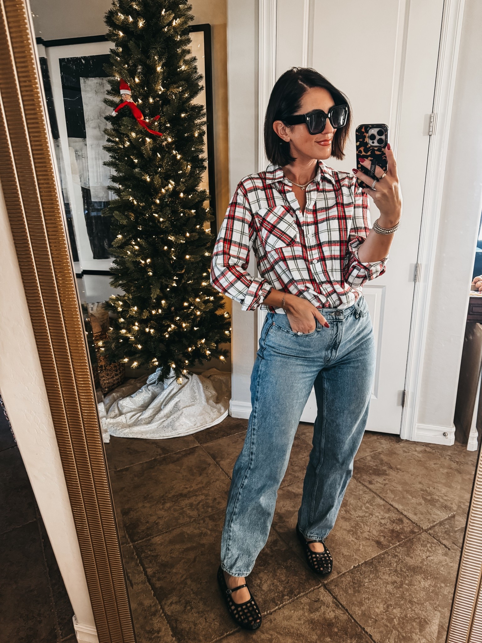 Elevated casual holiday style!🎄❤️

Plaid button-down, jeans and Mary janes! 

Shirt - size small 
jeans - size 27 
shoes - size 8


Holiday style, holiday outfit idea, casual holiday style, best of plaid shirt, Levi’s, Amazon fashion

#LTKSaleAlert #LTKHoliday #LTKFindsUnder50