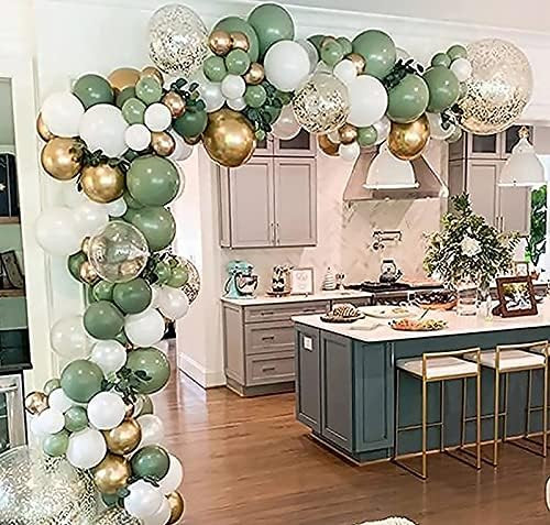 Oopat DIY Sage Green and White balloon Garland Arch Kit for Baby Shower Bridal Shower Wedding Bir... | Amazon (US)