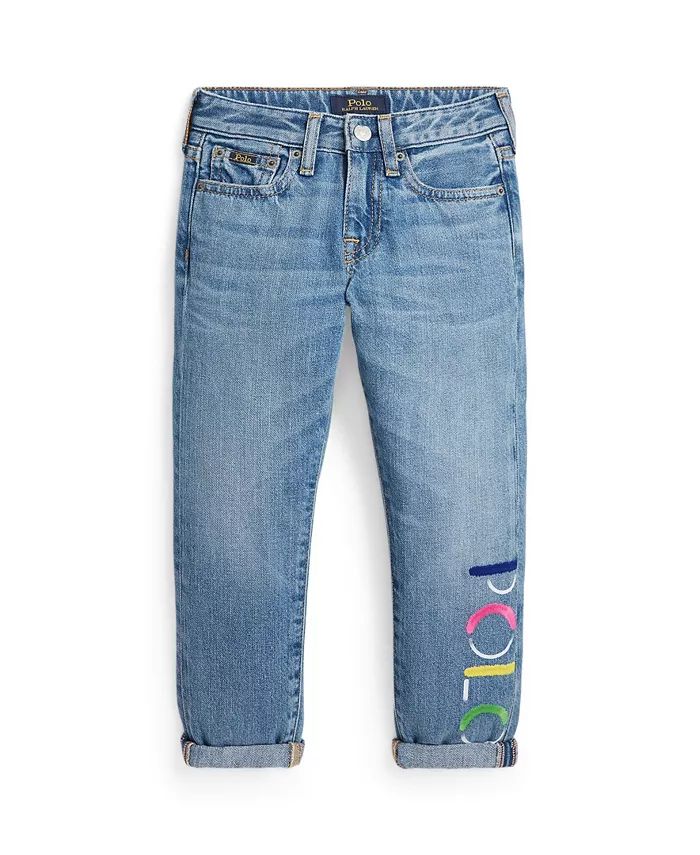 Toddler and Little Girls Logo Slim Fit Cotton Jeans | Macy's
