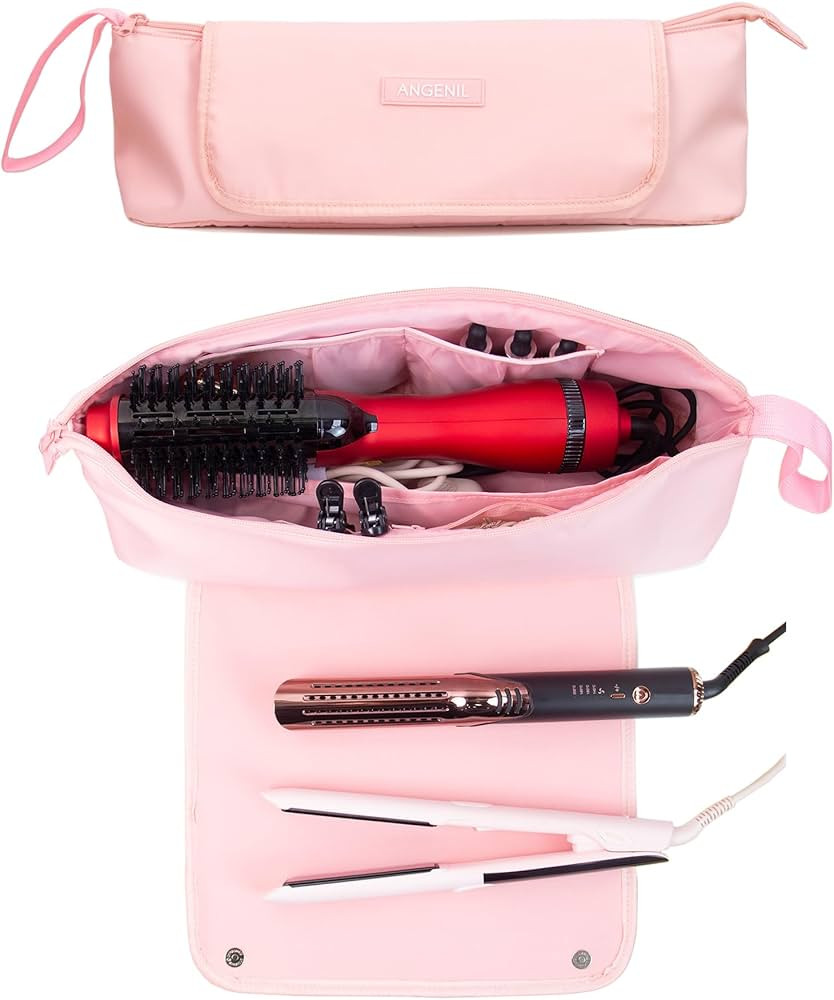 ANGENIL Large Capacity Heat Mat for Hot Hair Iron Tools Travel Bag 2 in 1, Heat Resistant Mat for... | Amazon (US)