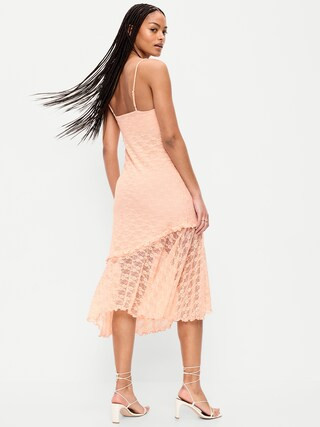 Fit & Flare Lace Midi Dress | Old Navy (CA)