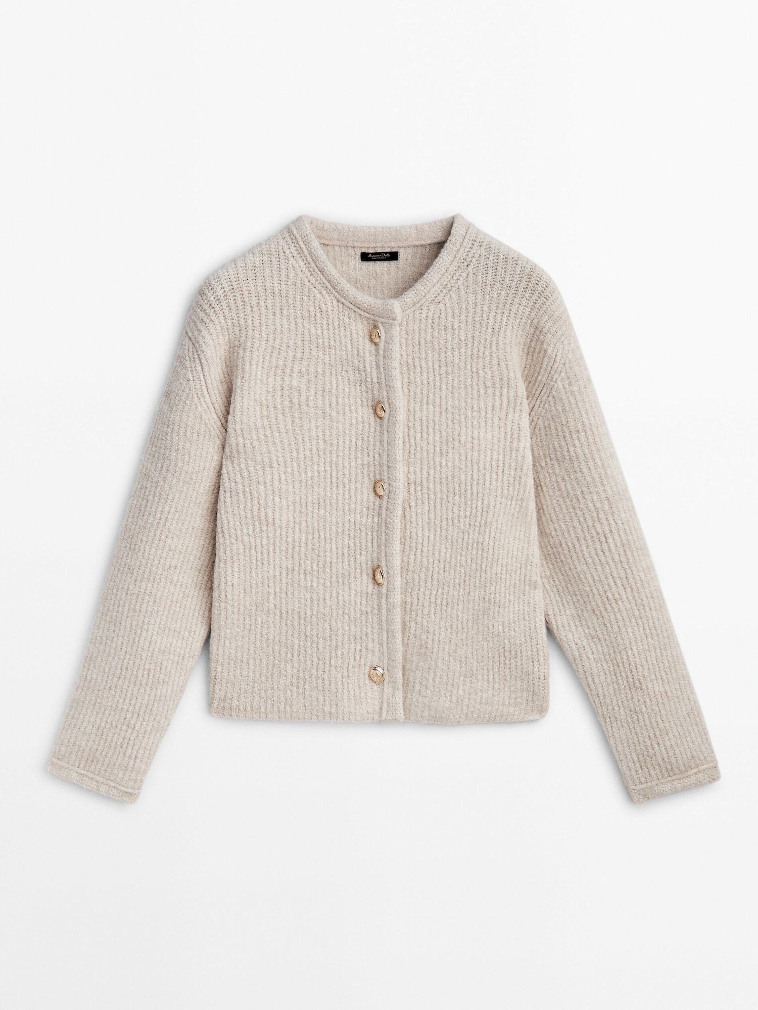 Knit cardigan with button detail at the back | Massimo Dutti UK