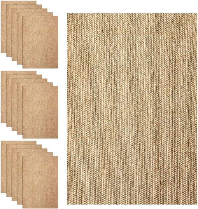 18 Sheets Printable Natural Burlap Paper Pad, 8.5 x 11 Inch Burlap Scrapbooking Supplies Laminate... | Amazon (US)