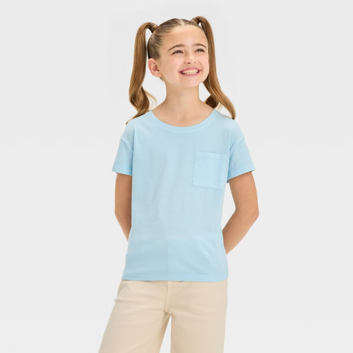 Girls' Short Sleeve Washed Pocket T-Shirt - Cat & Jack™ | Target