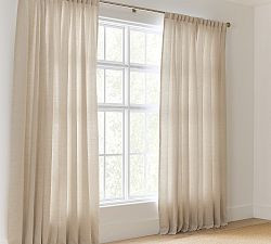 Custom Belgian Flax Linen Curtain - Dark Flax | Pottery Barn (US)