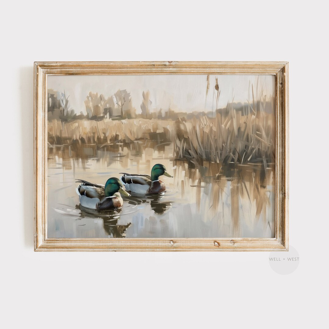Duck Print | Vintage Style Animal Painting | Rustic Boy Nursery | Lake House | Office Decor | Gif... | Etsy (US)