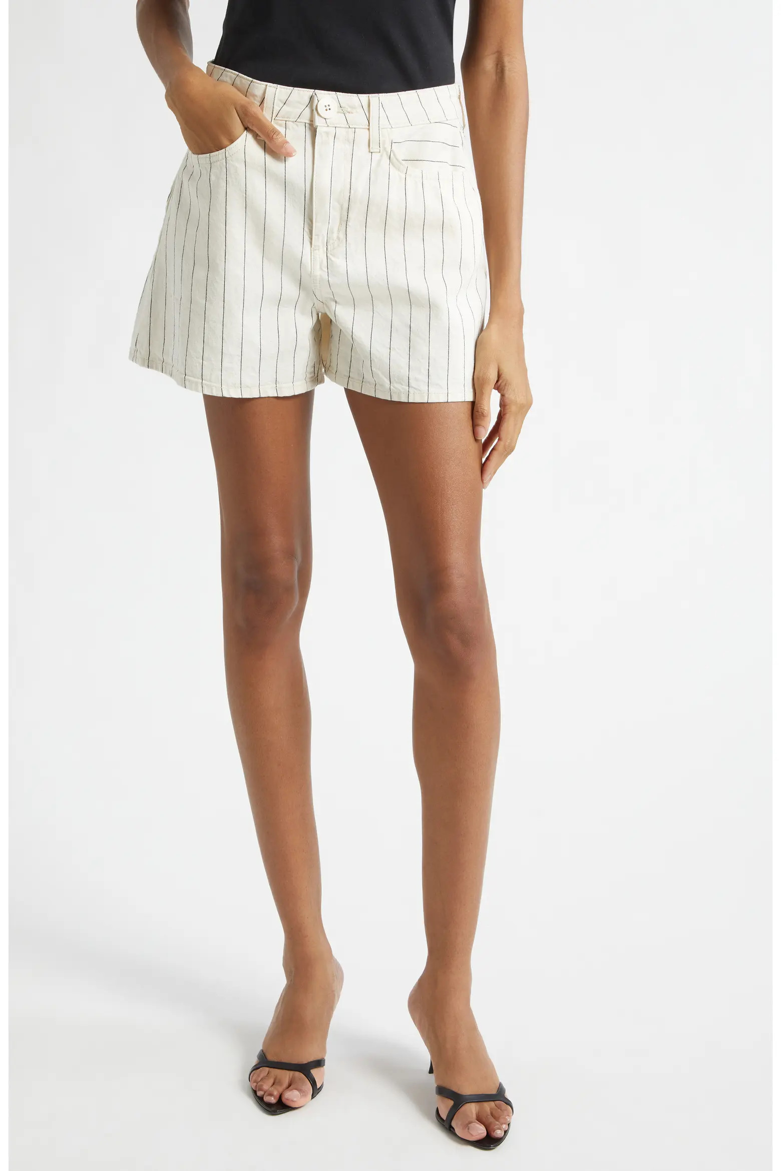 L'AGENCE Lissania Pinstripe Shorts (Women) | Nordstrom | Nordstrom