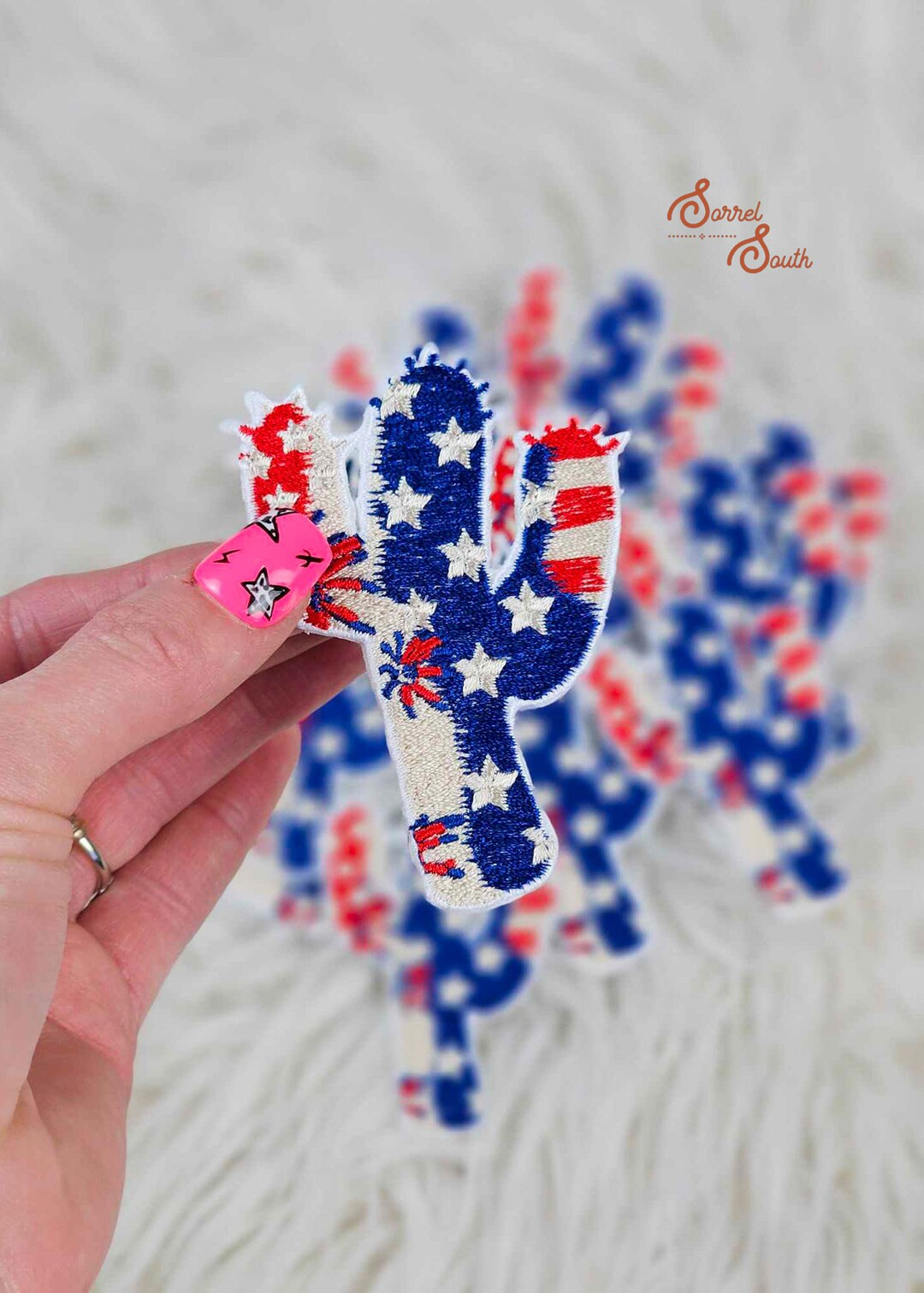 Patriotic Cactus Iron on Heat Adhesive Embroidered Patch, Western, Cowgirl, Aztec, Southwestern, ... | Etsy (US)