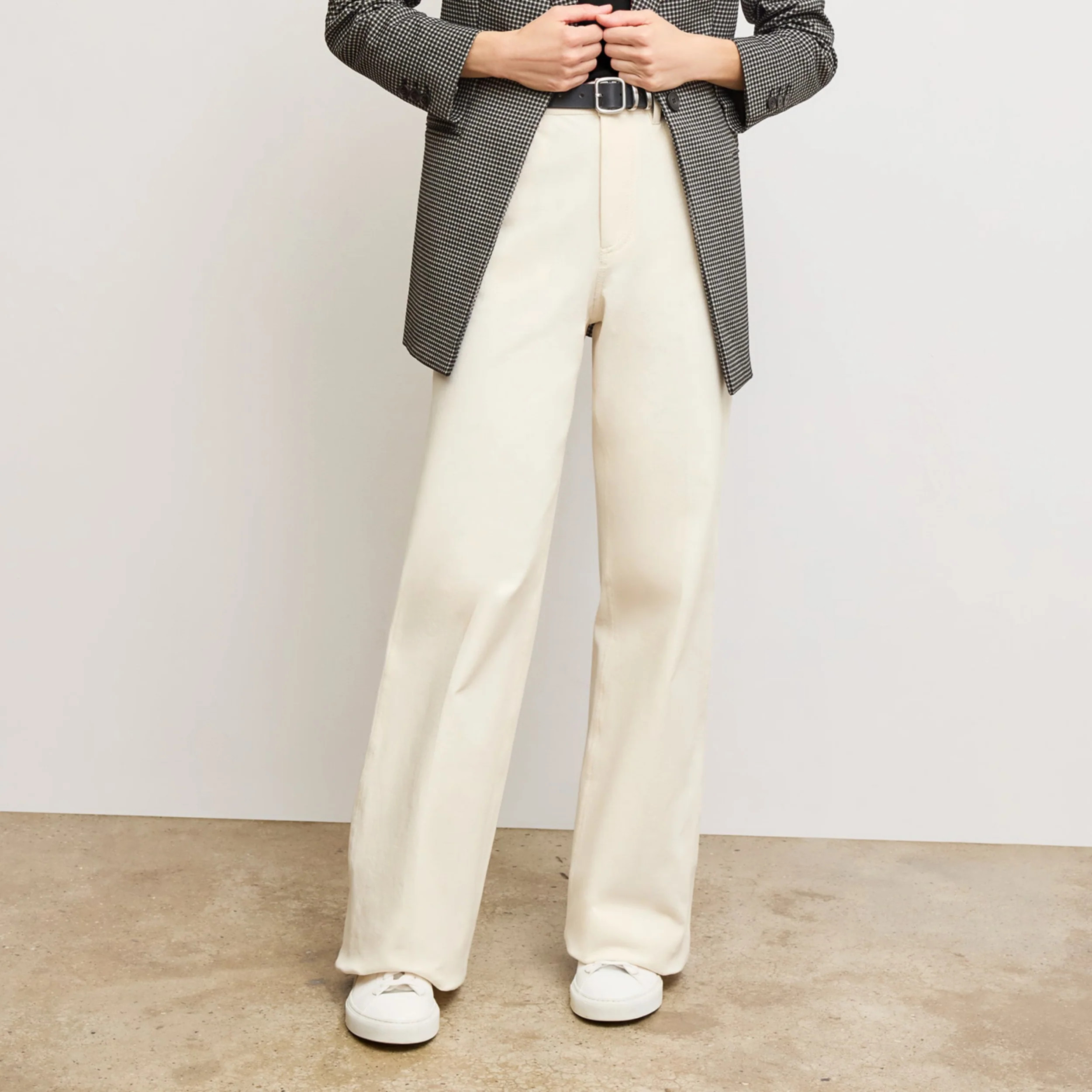 Milo Wide-Leg Jean - Eco Better Than Denim :: Bright Ivory | MM LaFleur