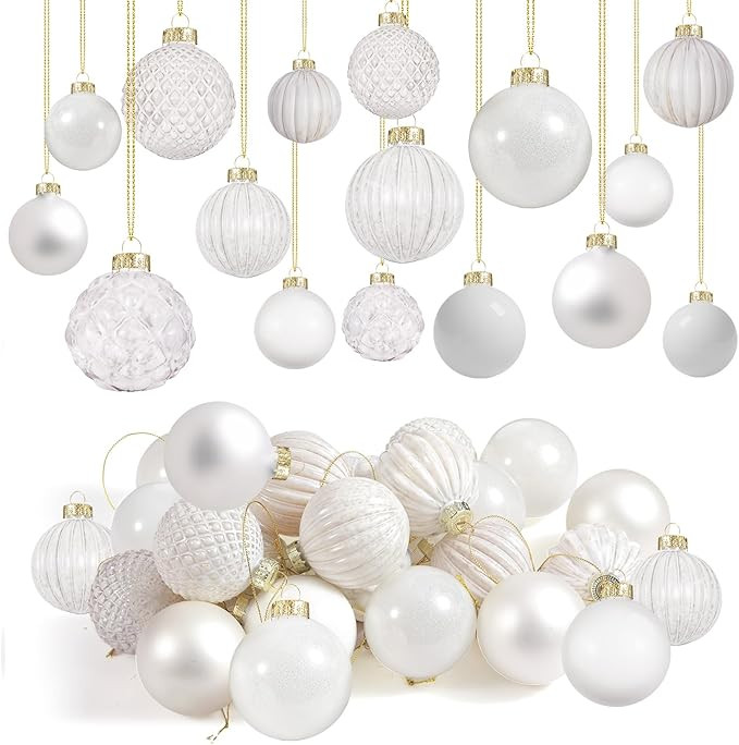 Liliful 24 Pcs Glass Christmas Ball Ornaments Christmas Tree Decoration Hanging Balls Ornaments f... | Amazon (US)