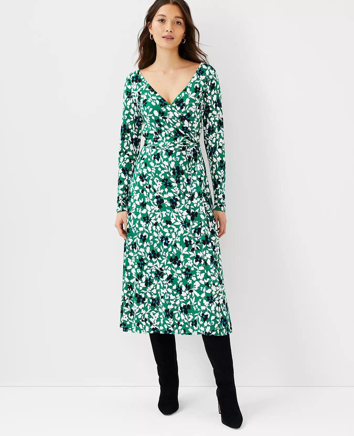 Petite Floral Wrap Dress | Ann Taylor (US)