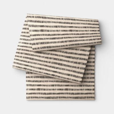 90'x20" Striped Table Runner Khaki/Black - Threshold™ | Target