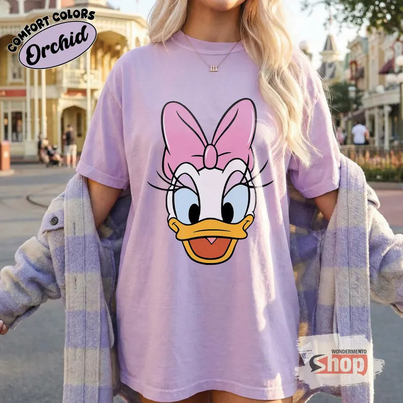 Daisy Duck Big Face Comfort Colors Shirt, Disney Duck Tee, Disneyland Trip Apparel, Cute Disneywo... | Etsy (Global)