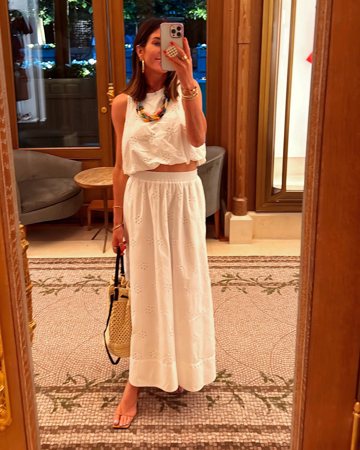 This target set is SO nice!! Fits true to size, has an elastic waistband so if in between sizes in the skirt, could go down. 
My exact necklace is low in stock so I linked several others that I have and love that are similar. 

#LTKStyleTip #LTKFindsUnder50 #LTKTravel