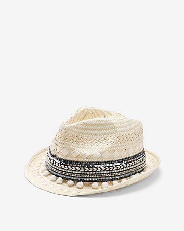 Pom Embellished Fedora | Express