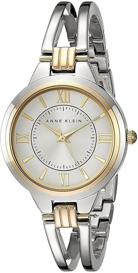 Anne Klein Women's AK/1441SVTT Two-Tone Open Bracelet Watch | Amazon (CA)