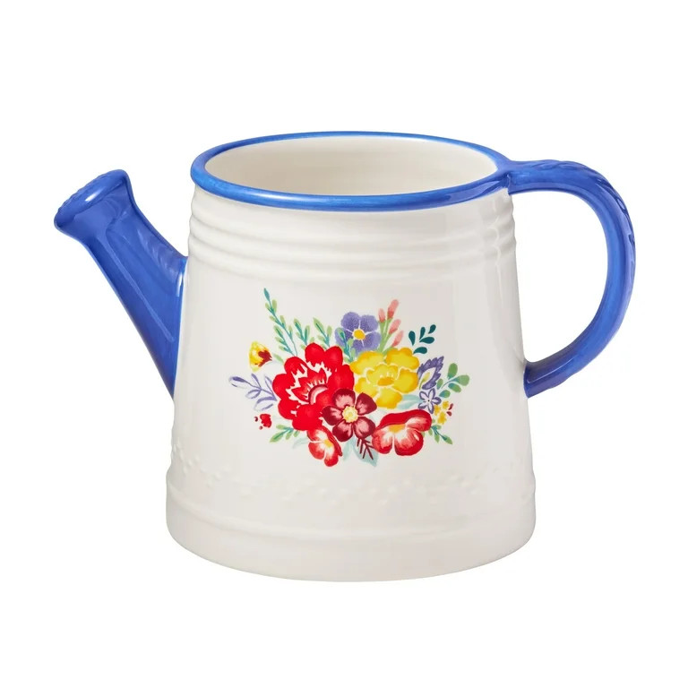 The Pioneer Woman 6-Inch Blue & White Watering Can Ceramic Planter | Walmart (US)
