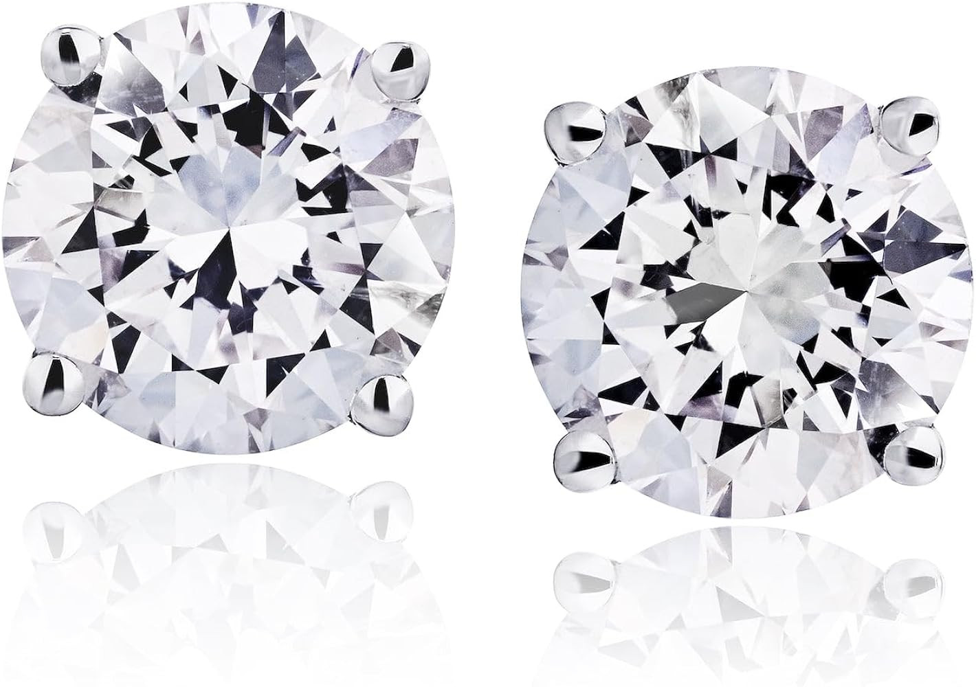 The Diamond Channel CERTIFIED 1 to 6 Carat LAB GROWN Solitaire Diamond Stud Earrings Round Cut 4 ... | Amazon (US)