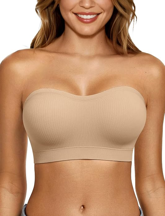 LetsJoli Strapless Bras for Women Push Up Bandeau Wireless Tube Padded Bra | Amazon (US)