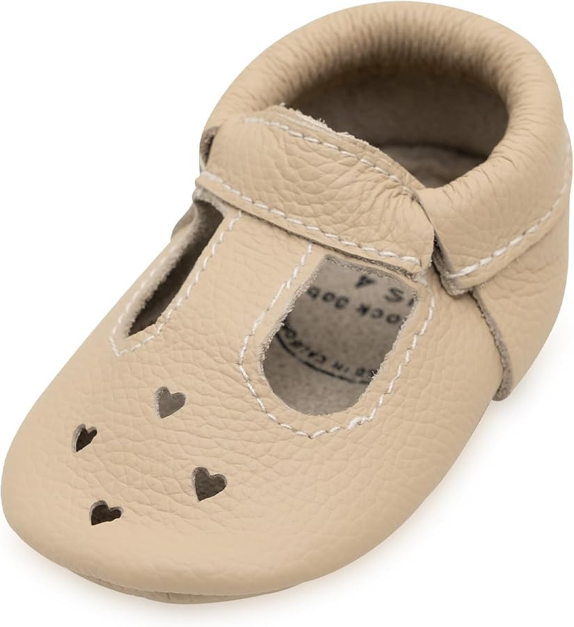 BirdRock Baby Mary Jane Moccasins - Genuine Leather Soft Sole Baby Girl Shoes for Newborns, Infan... | Amazon (US)