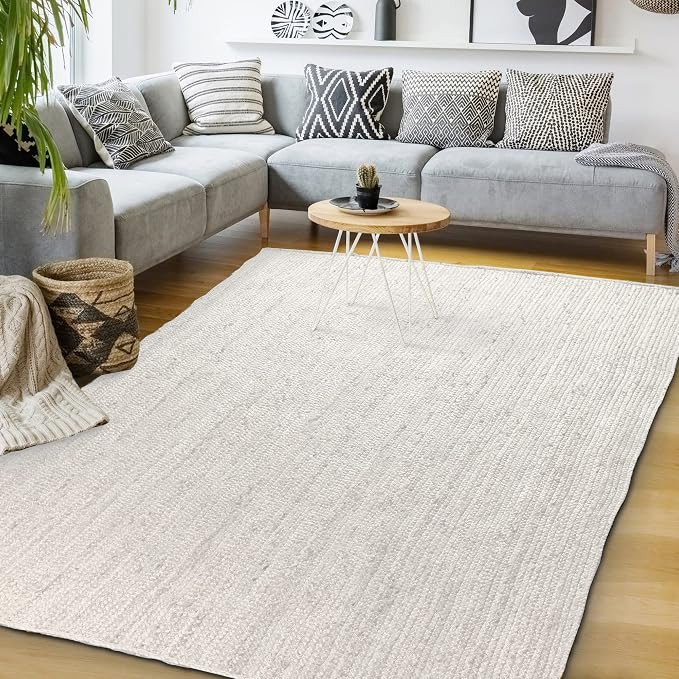 Signature Loom Handcrafted Farmhouse Jute Accent Rug (6 ft x 9 ft) - Soft & Comfortable Jute Area... | Amazon (US)