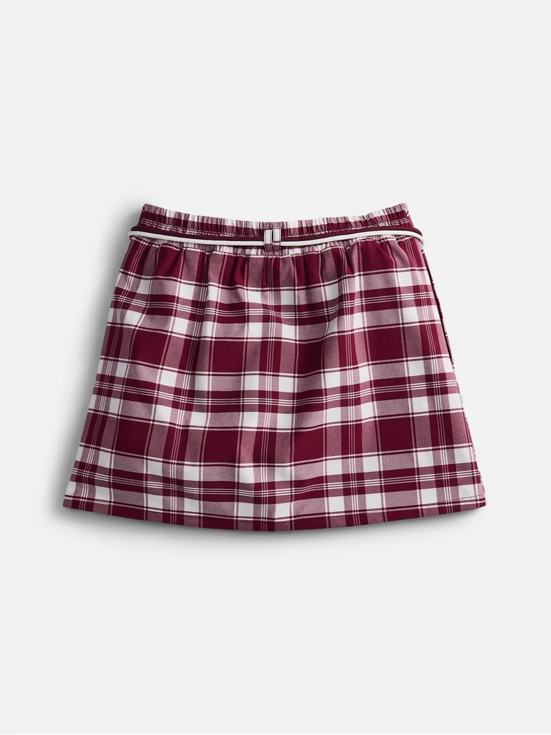 Weekend Academy Girls Pleated Skort with Shoe String Belt, Sizes 4-18 | Walmart (US)