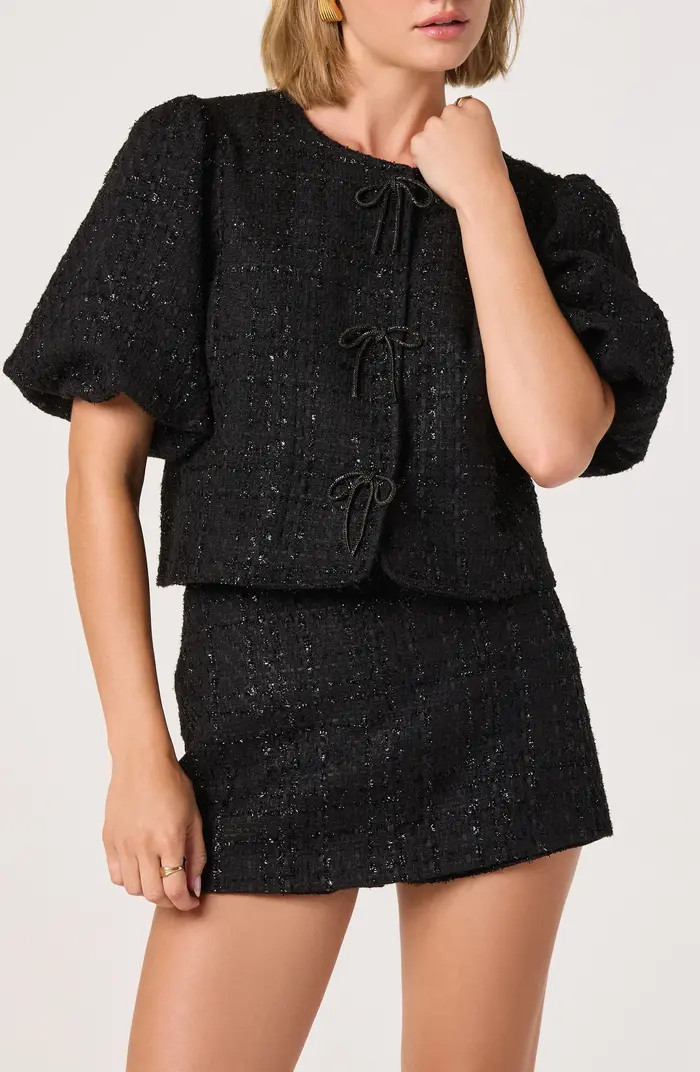 ASTR the Label Puff Sleeve Tweed Jacket | Nordstrom | Nordstrom